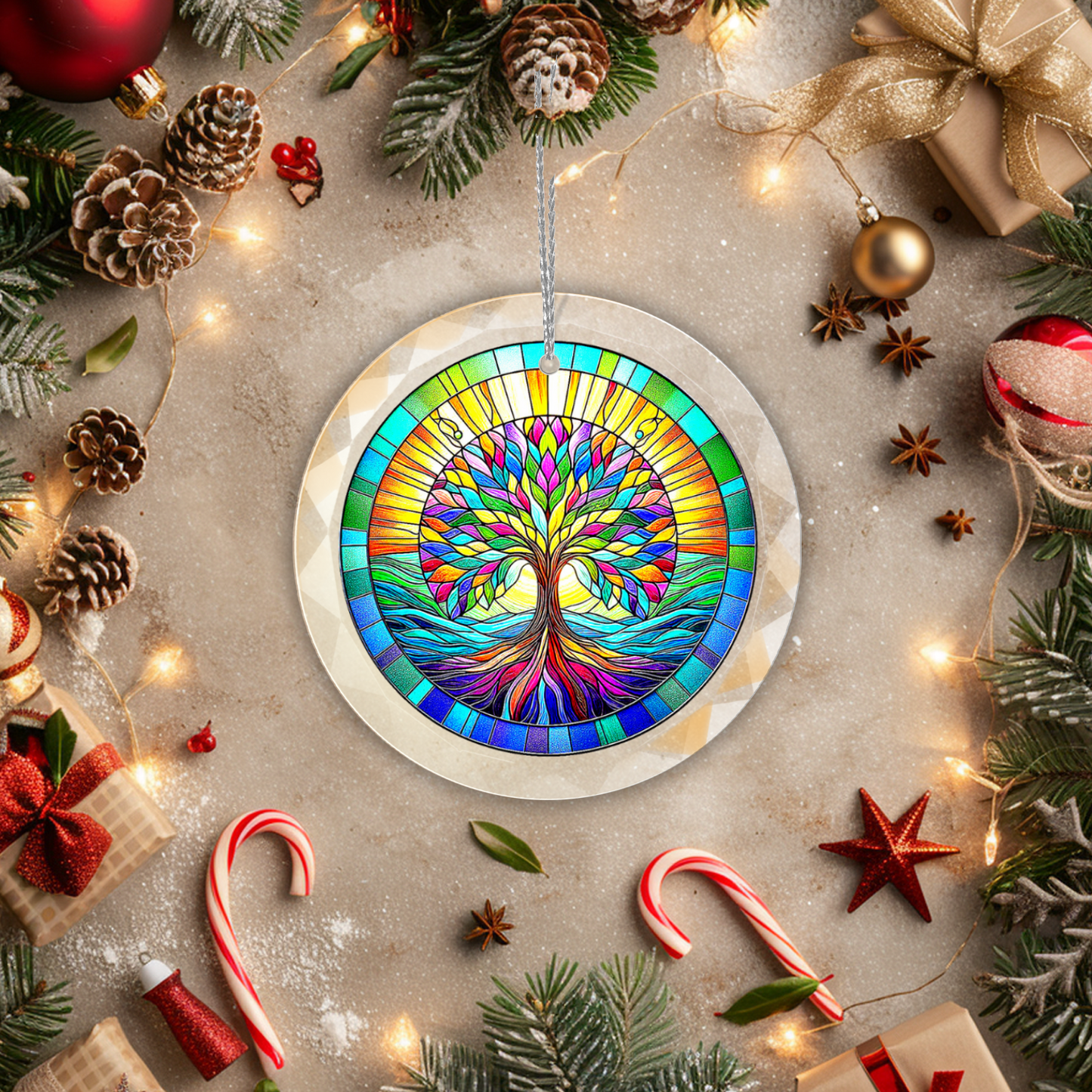 Glass Tree of Life Ornament