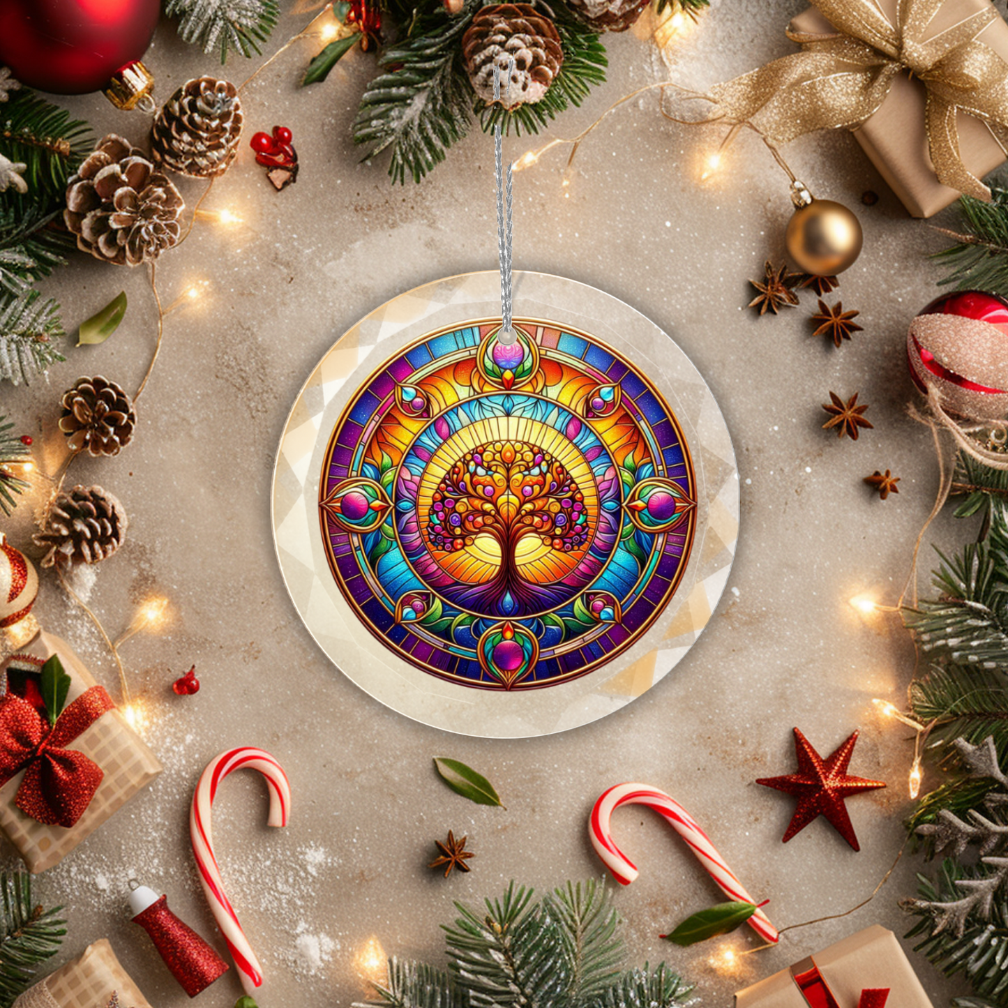 Glass Tree of Life Ornament