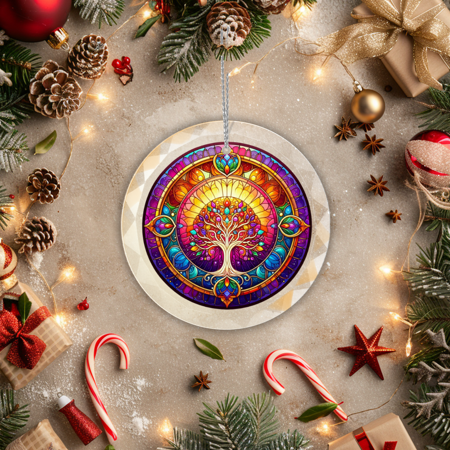 Glass Tree of Life Ornament