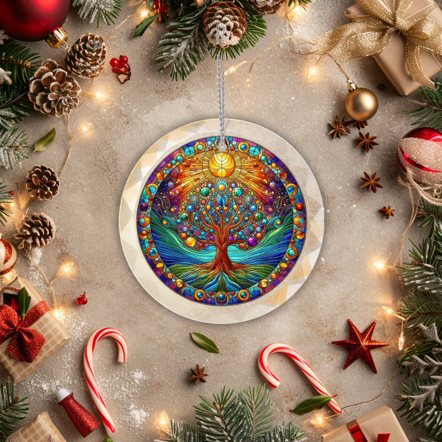 Glass Tree of Life Ornament