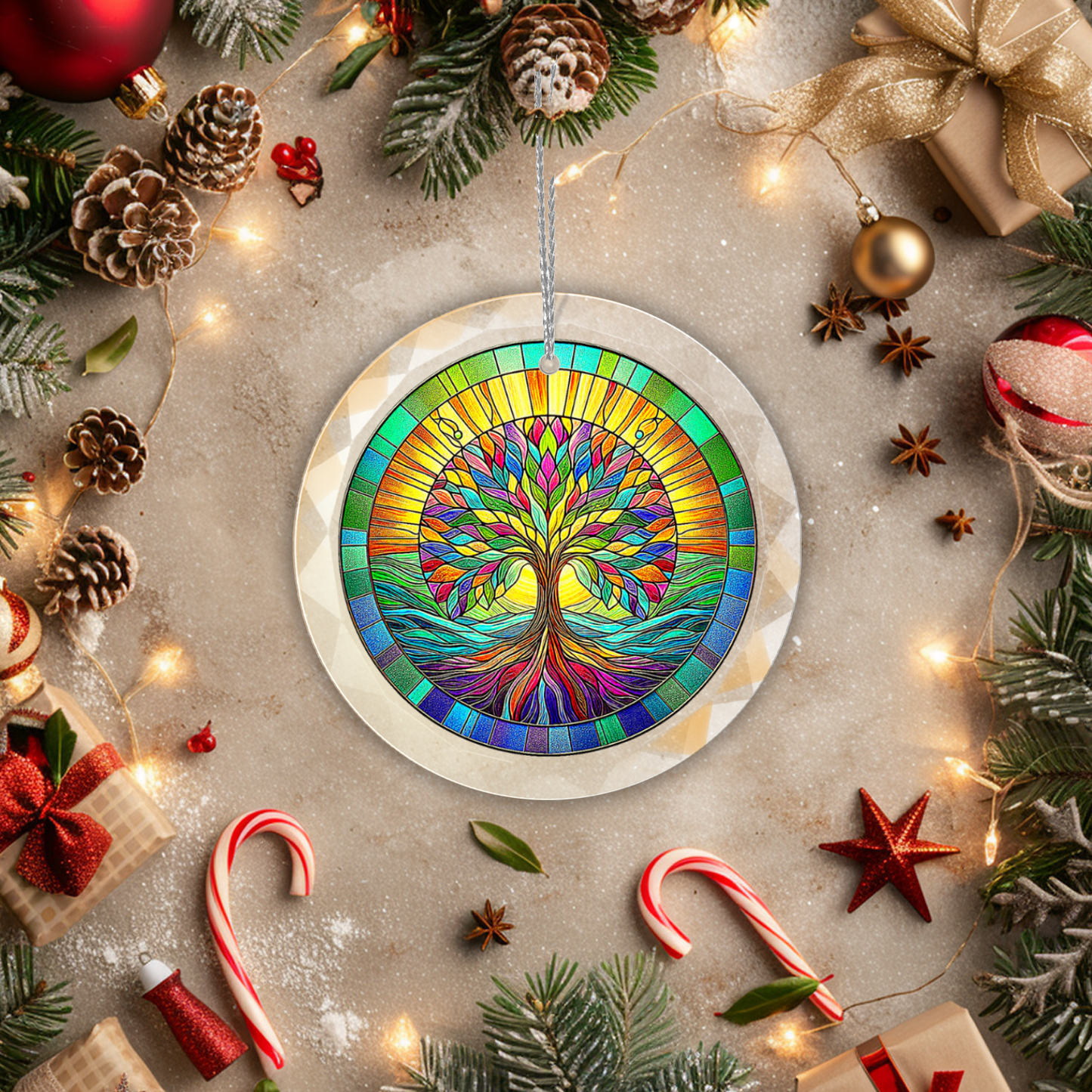 Glass Tree of Life Ornament