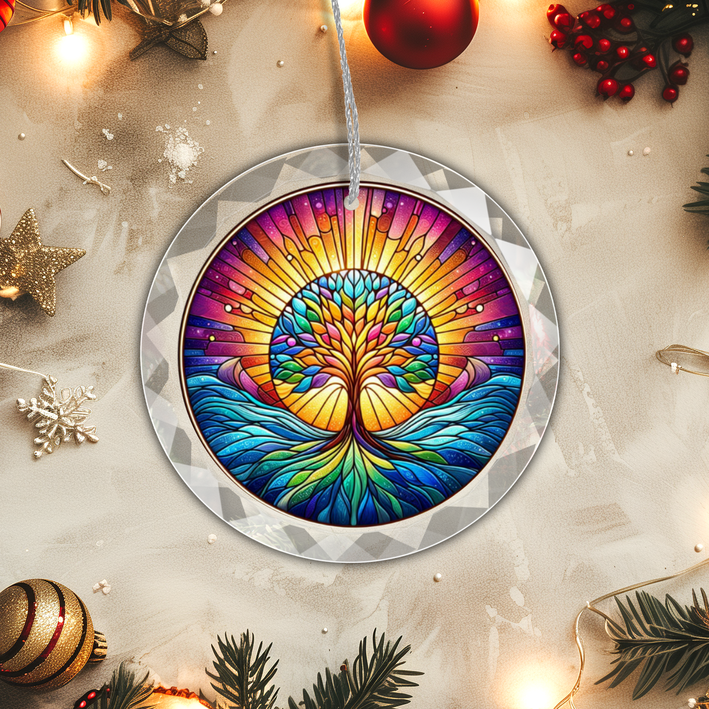 Glass Tree of Life Ornament