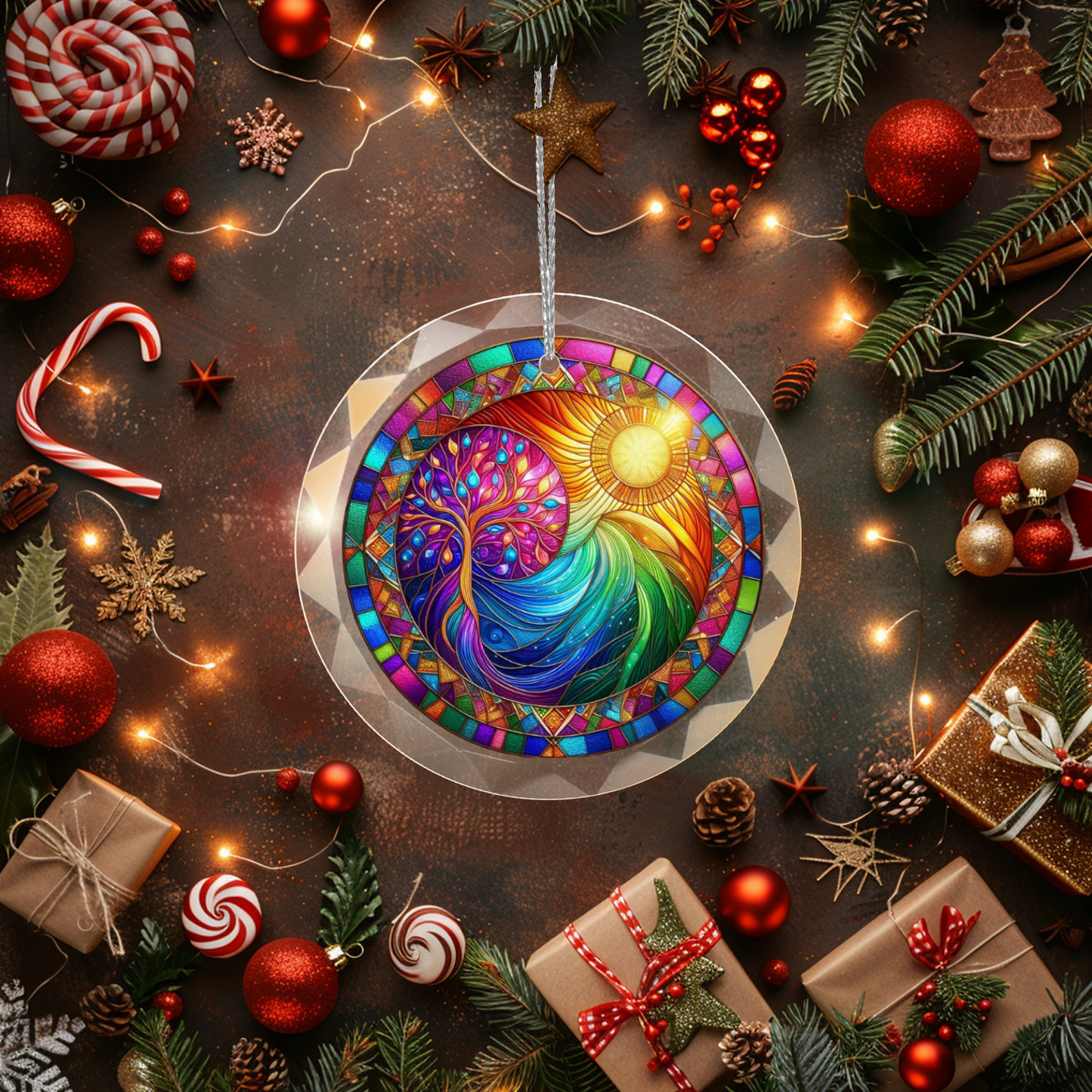 Glass Tree of Life Ornament