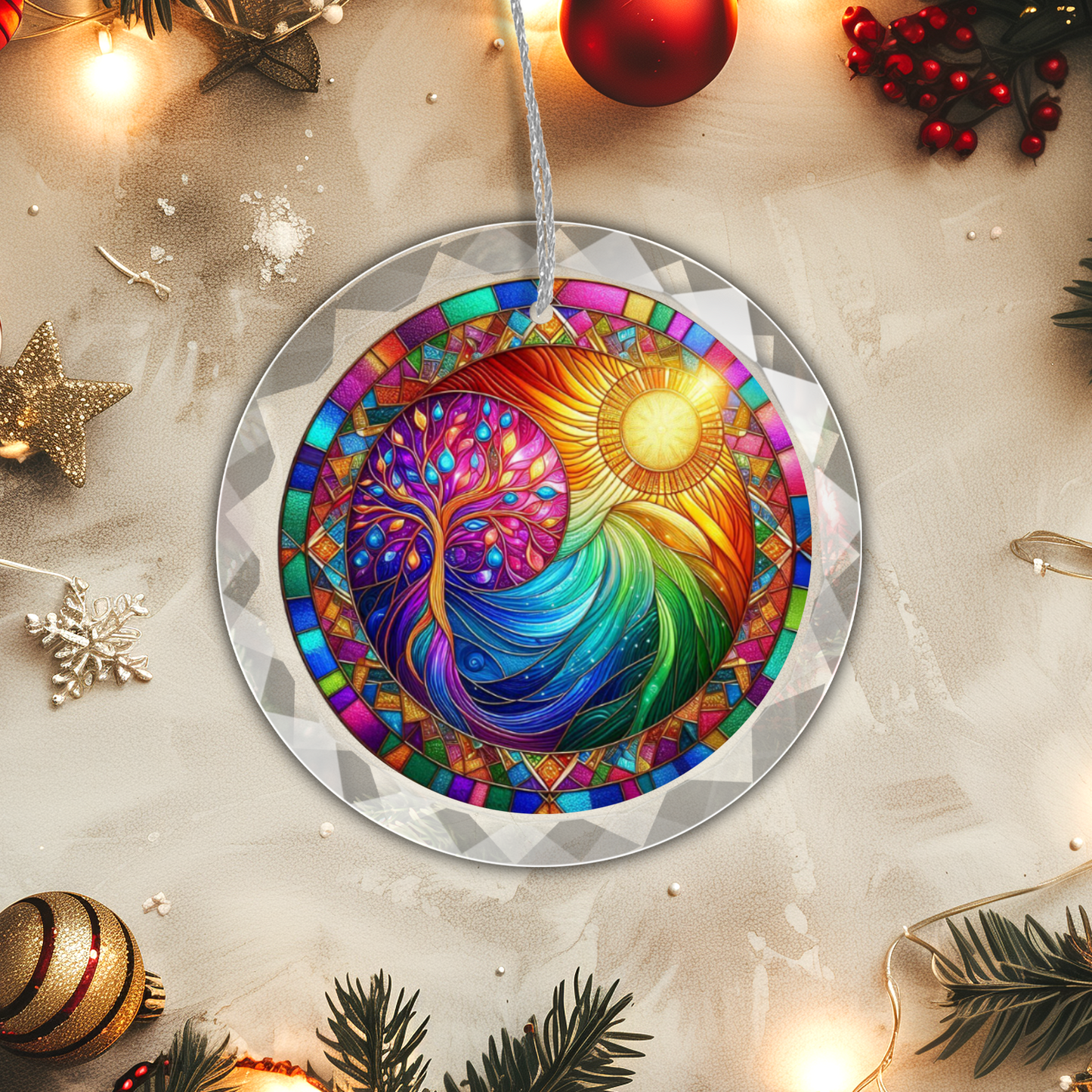 Glass Tree of Life Ornament