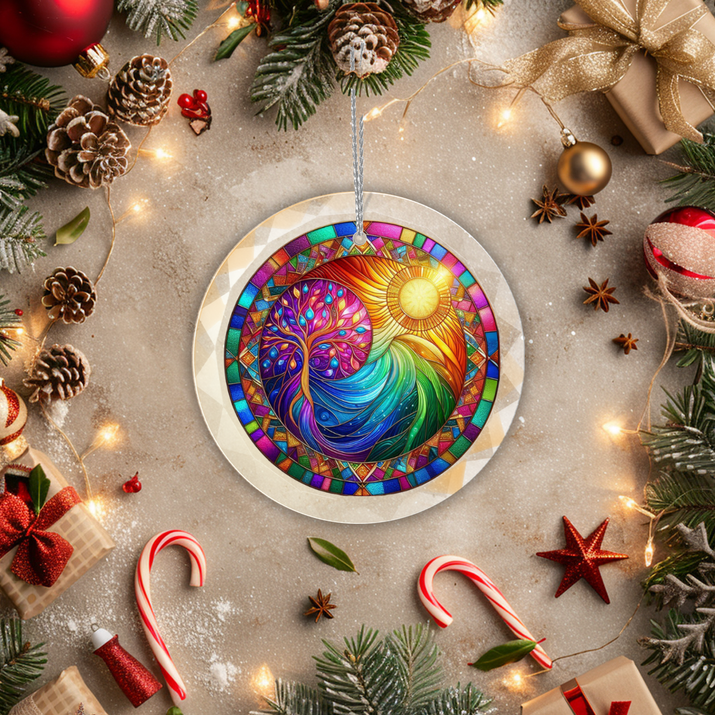Glass Tree of Life Ornament