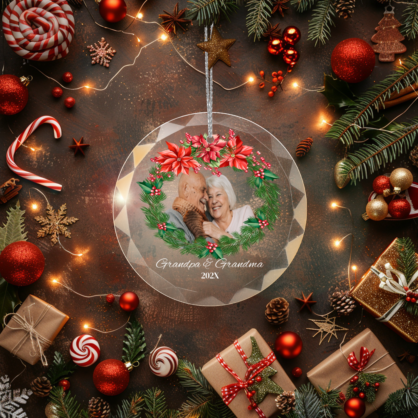 Grandma & Grandpa Picture Ornament