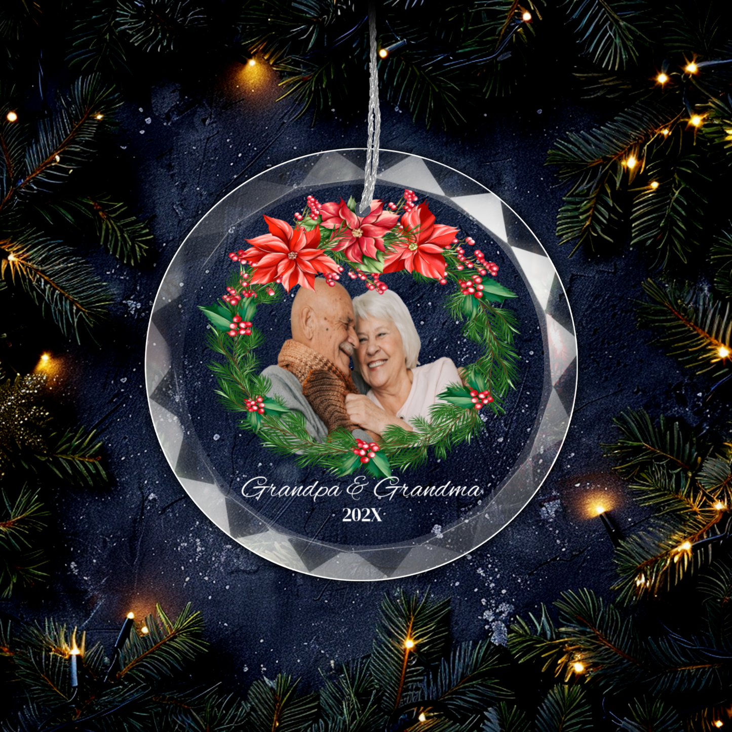 Grandma & Grandpa Picture Ornament