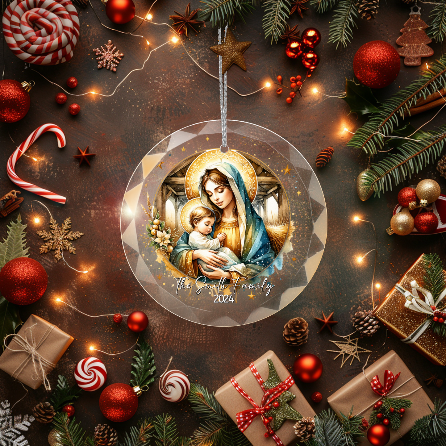 Mary and Baby Jesus Nativity Ornament