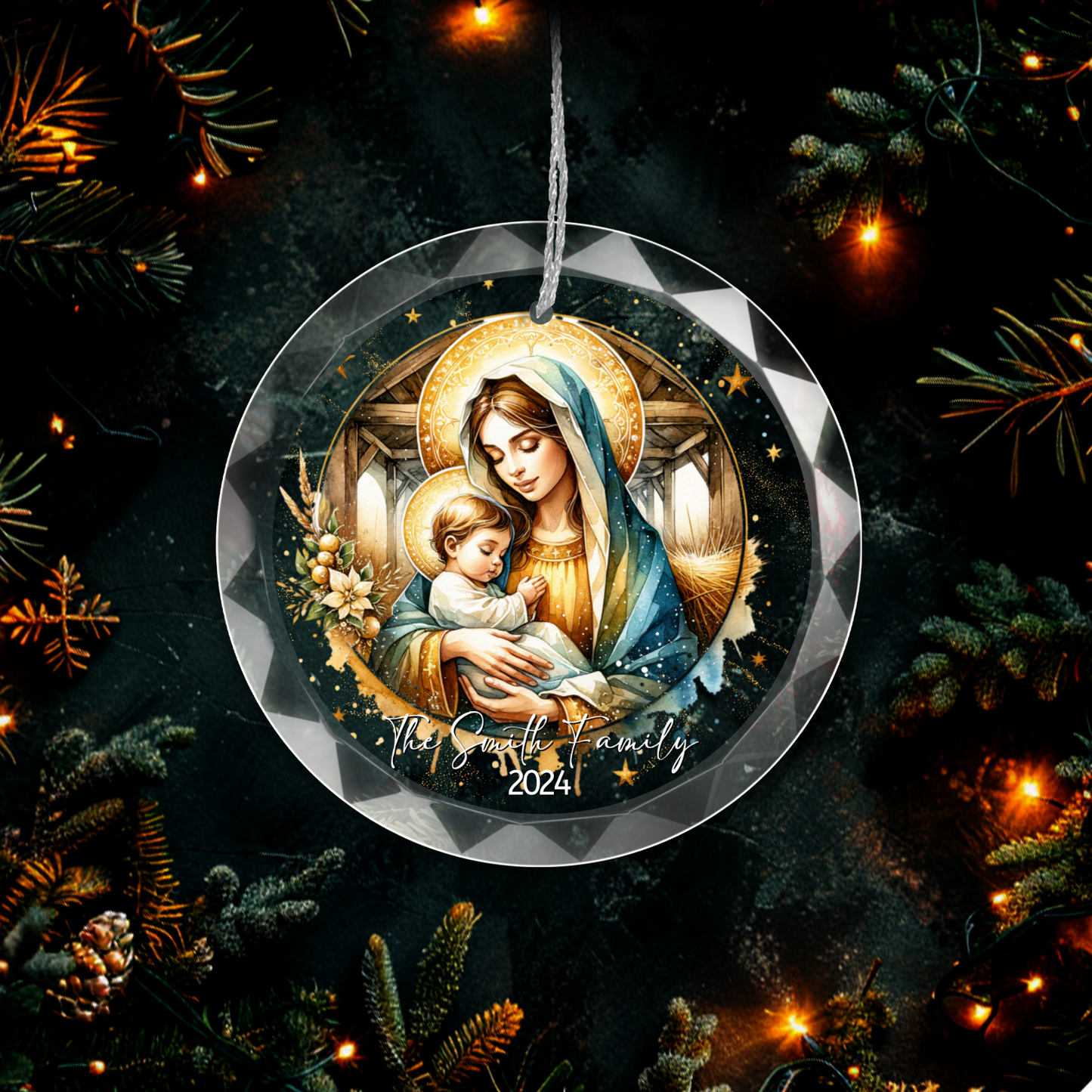 Mary and Baby Jesus Nativity Ornament