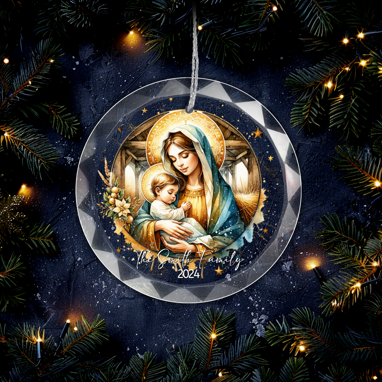 Mary and Baby Jesus Nativity Ornament