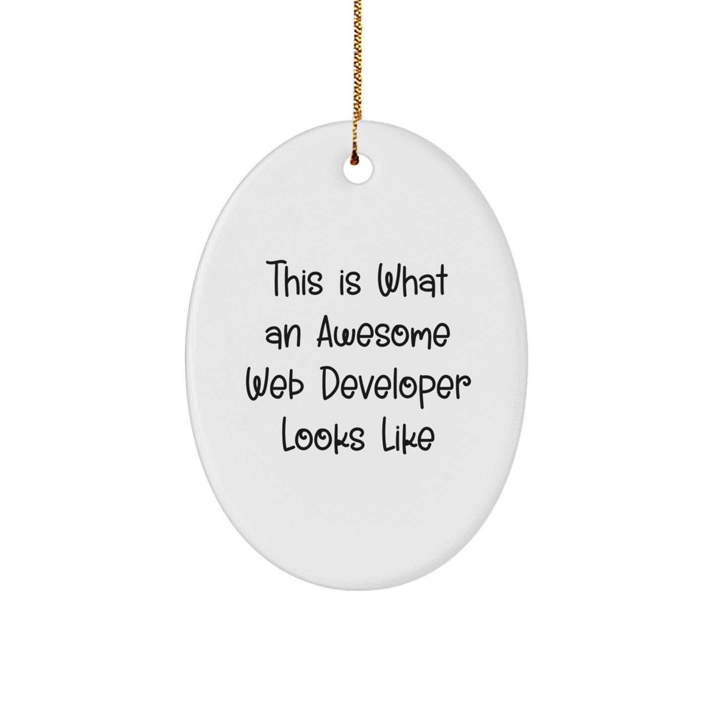 Funny Web Developer Oval Ornament Gifts from Friends for Web Developers, Christmas Unique Gifts for Men, Women, Coworkers, Family - Image 1