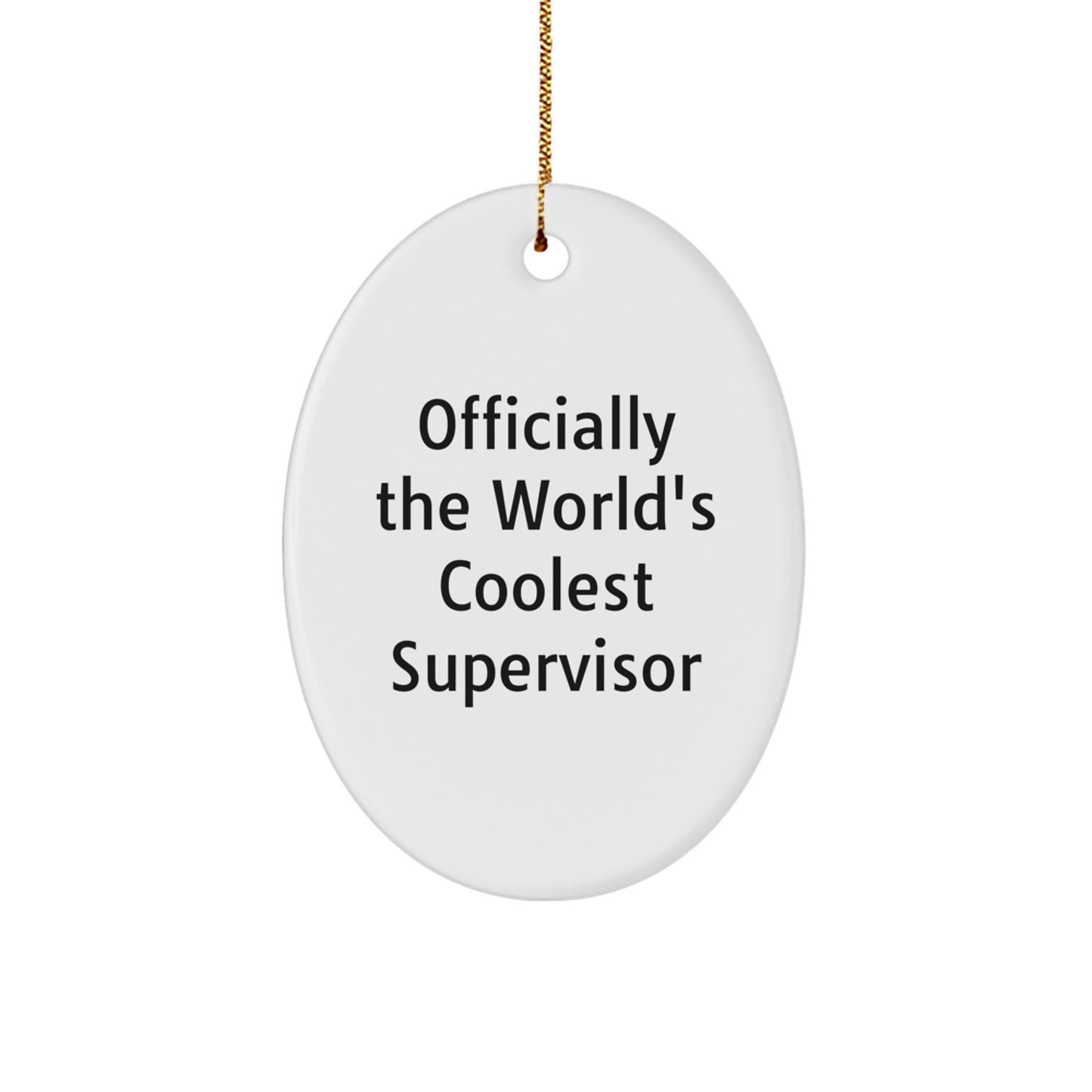 Funny Supervisor Oval Ornament Gifts from Friends, Officially The World's Coolest Supervisor, Perfect for Christmas Unique Gifts for Supervisor - Image 1
