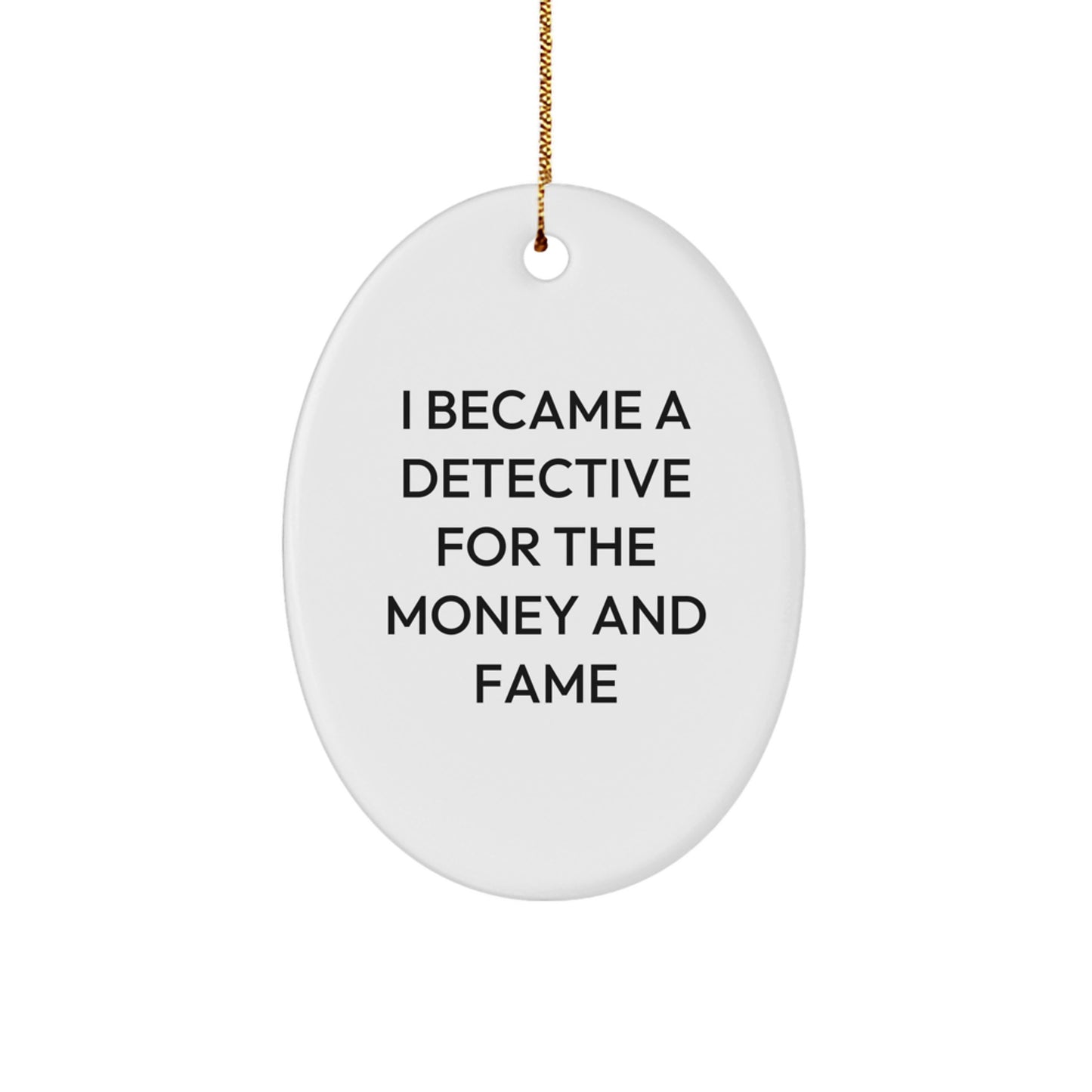 Funny Detective Oval Ornament Gifts from Friends for Christmas Unique - Image 1