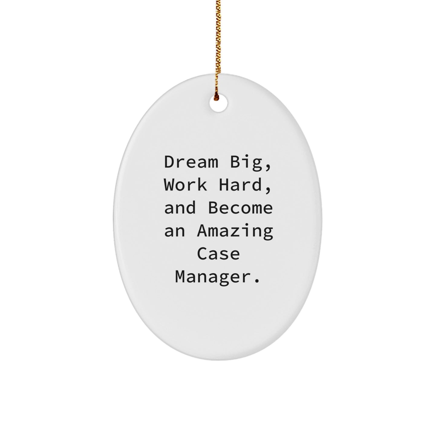 Funny Christmas Unique Gifts for Case Manager Oval Ornament - Dreams Big, Work Hard, Amazing - Image 1