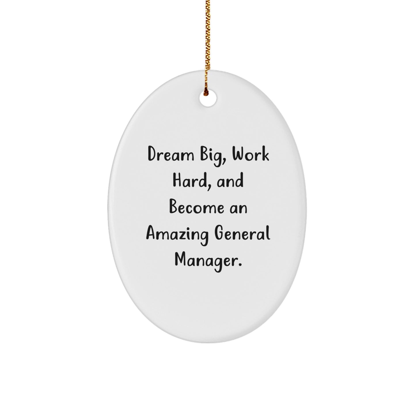 Inspirational General Manager Gifts - Oval Ornament 'Dream Big' for Christmas - Image 1