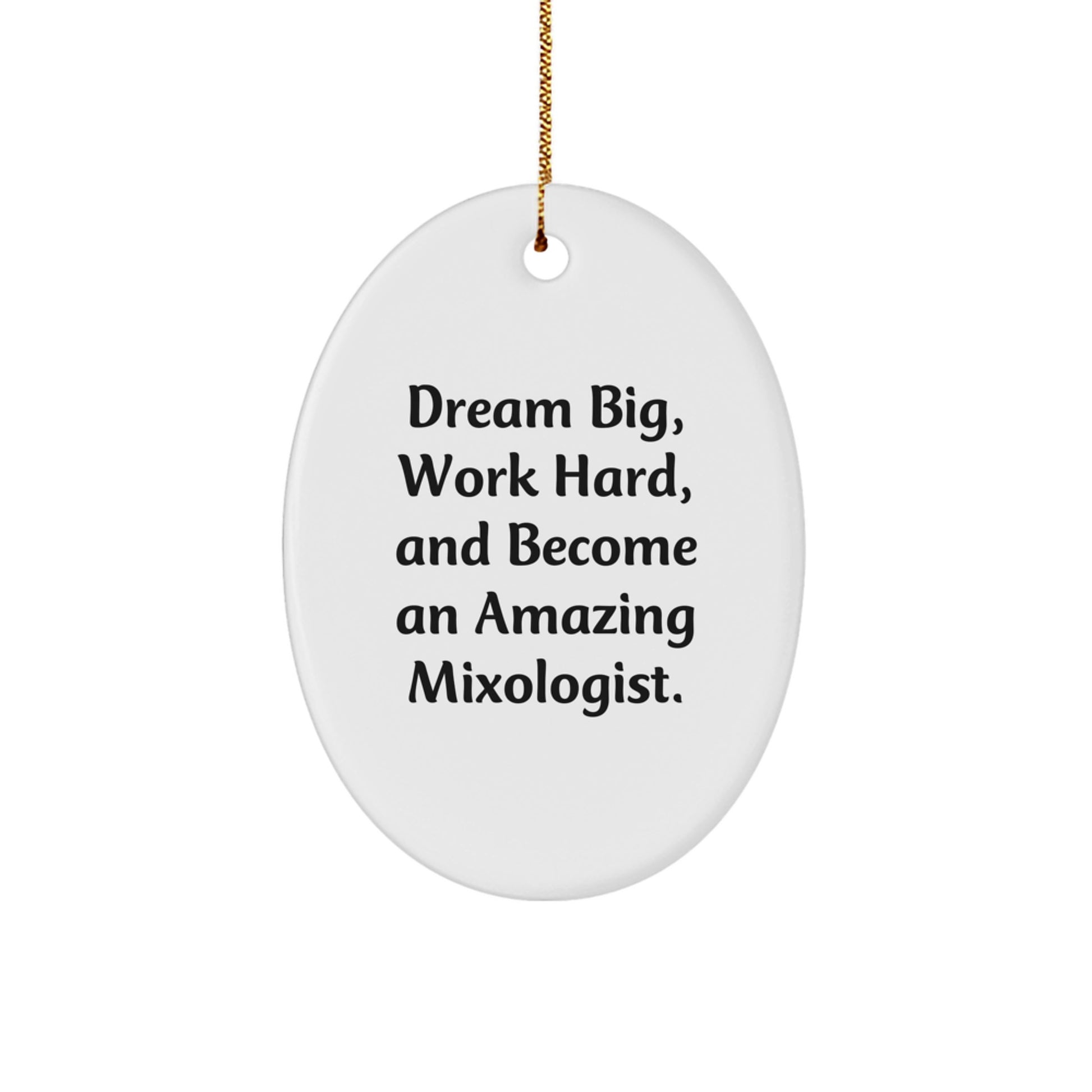 Dream Big and Work Hard Gifts for Mixologist, Oval Ornament for Christmas Unique Mixologist Barware Gifts from Friends - Image 1