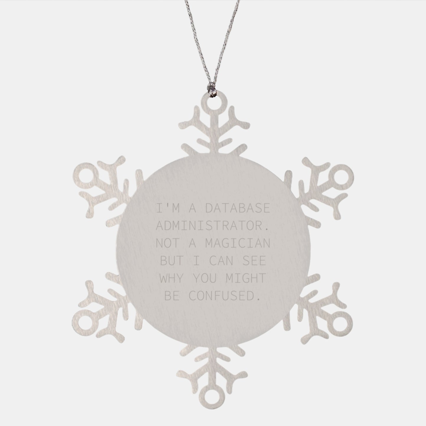 Funny Snowflake Ornament Gifts for Database Administrators, Christmas Unique Ornaments for Coworkers, Friends, and Family - Image 1