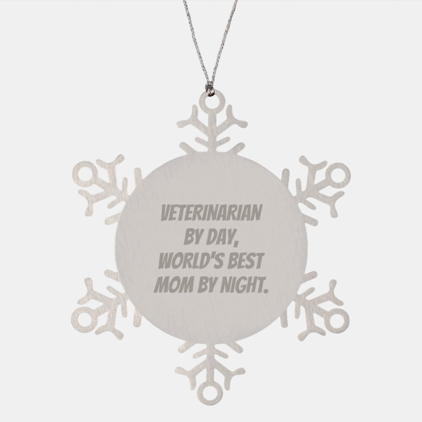 Veterinarian Snowflake Ornament Gifts from Women to Veterinarian By Day, World's Best Mom By Night. Funny Christmas Unique Presents - Image 1