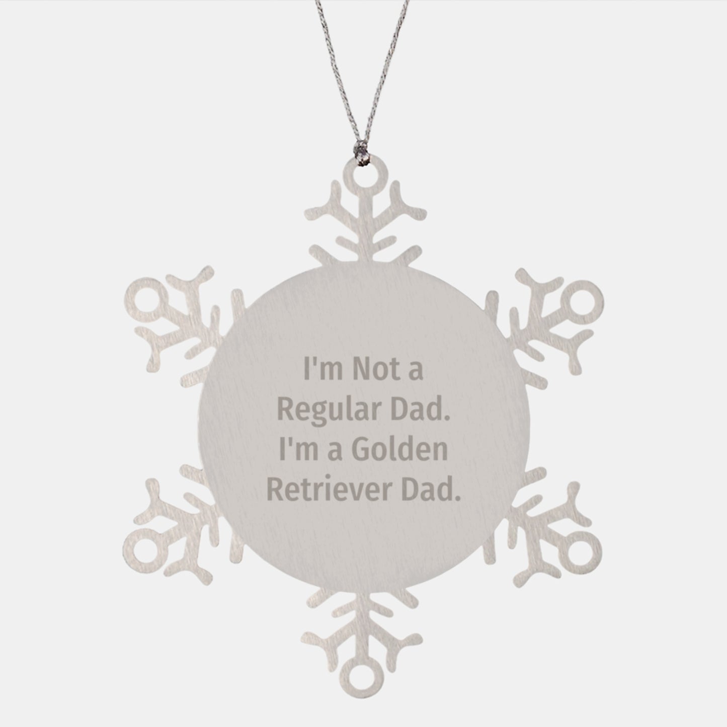Golden Retriever Dad's Funny Snowflake Ornament Gifts from Men to Family for Christmas - Image 1