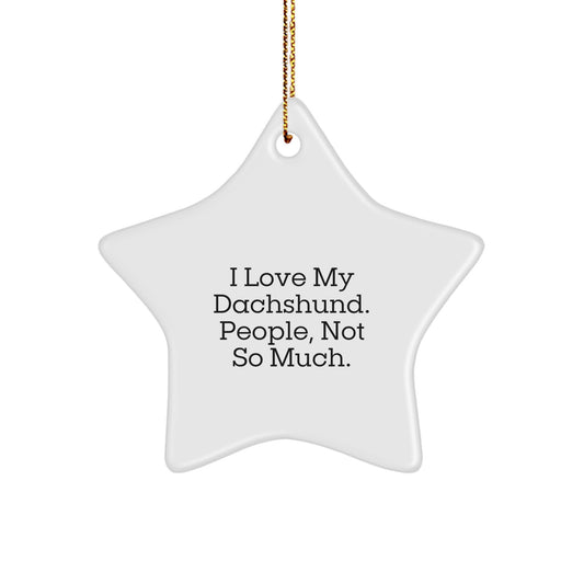 Dachshund Dog Lovers Unite! Funny Star Ornament Gifts from Friends for Christmas - Image 1