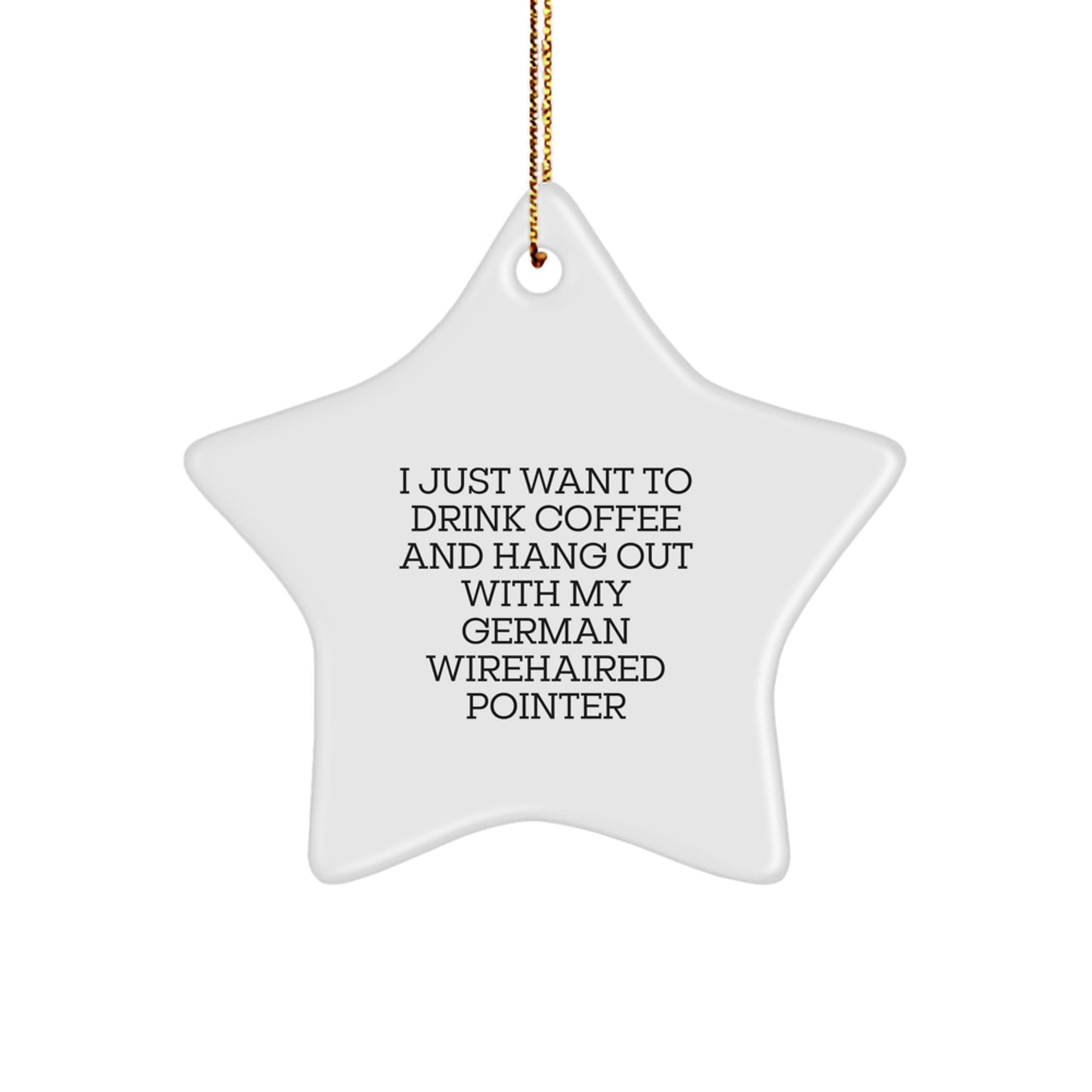 German Wirehaired Pointer Dog Star Ornament, Funny Quote Gifts from Men to Friends, Unique Christmas Decoration for Home - Image 1