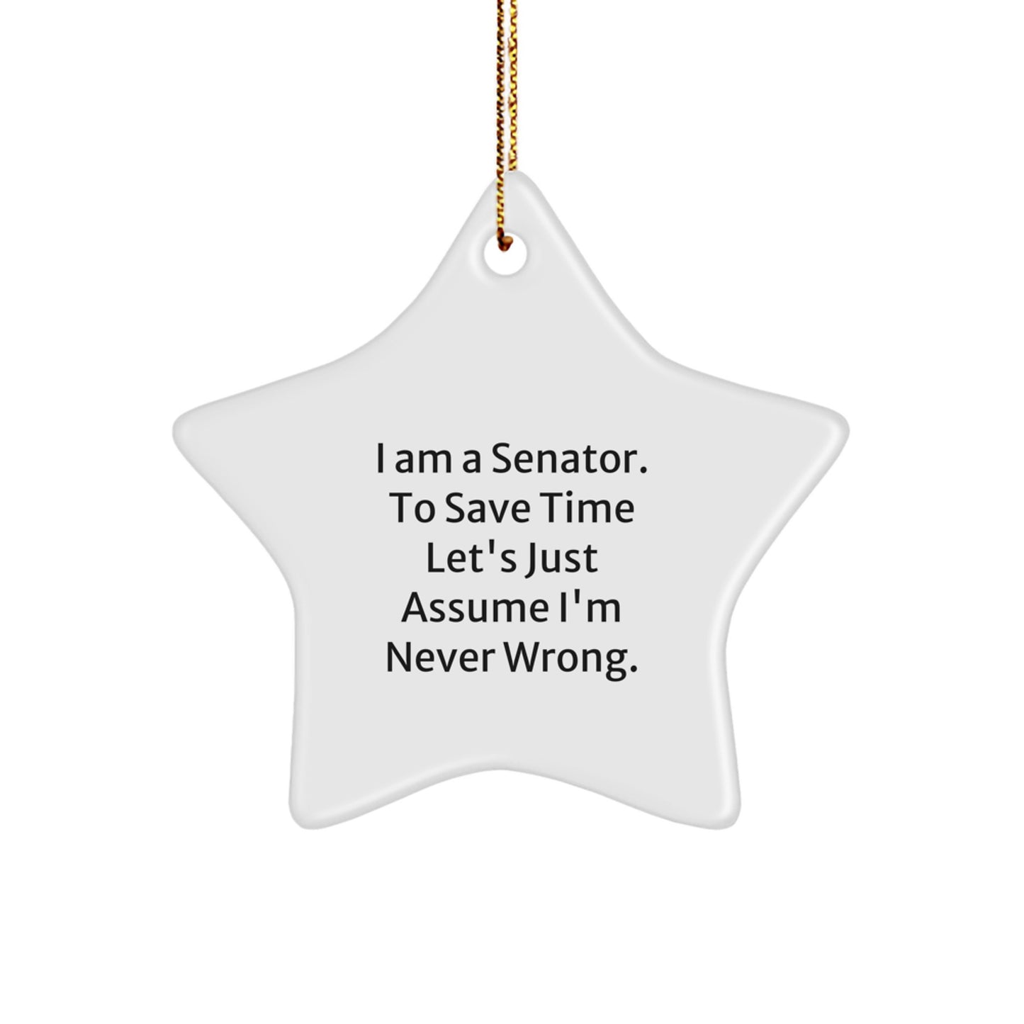 Funny Star Ornaments for Senator, Gifts from Friends and Family, Christmas Unique Senator Star Gift - Image 1