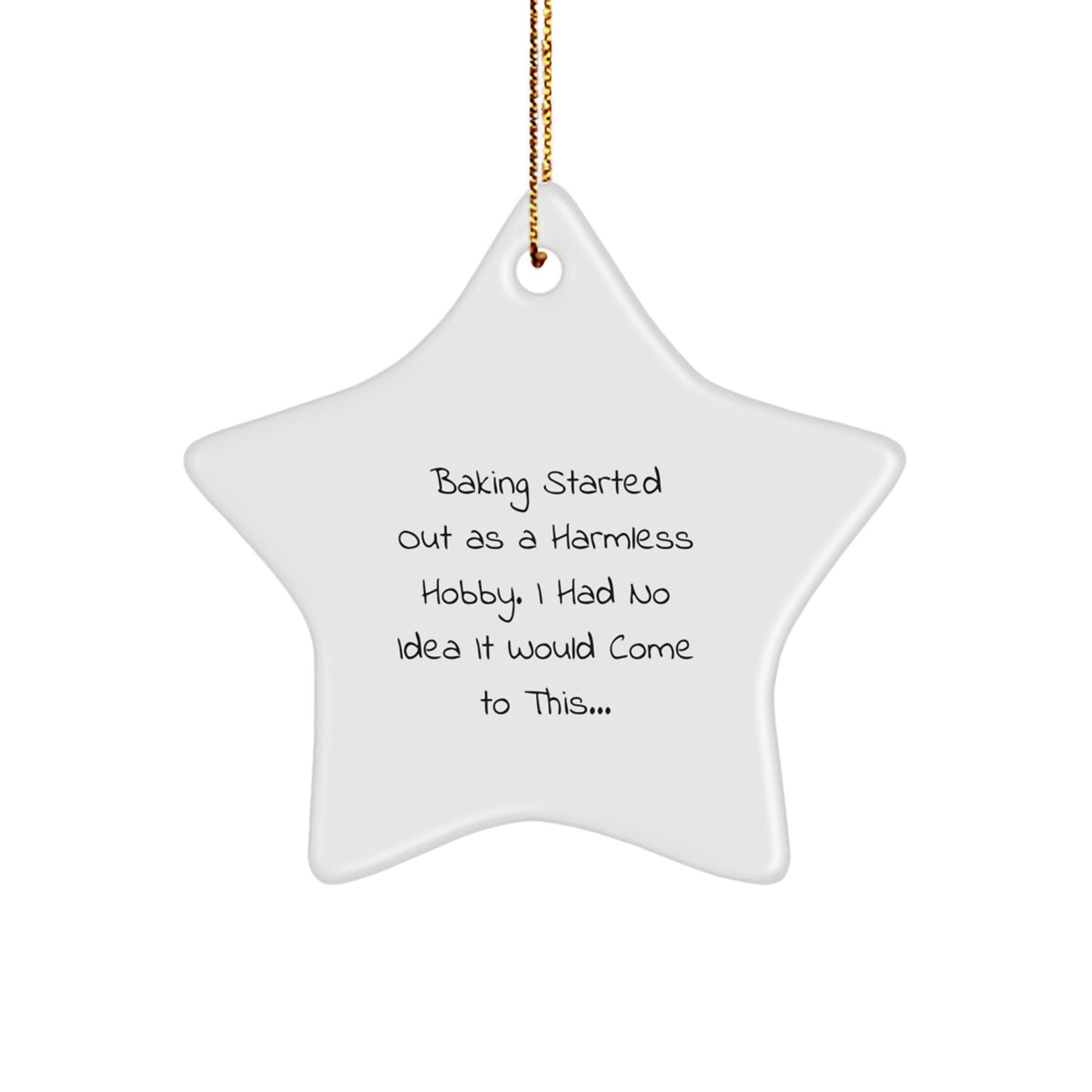 Funny Baking Gifts for Friends Christmas Star Ornament, Gifts from Family Baking Enthusiasts, White Star Shaped Decorative Baking Hobby Gifts, Christmas Unique Gifts - Image 1