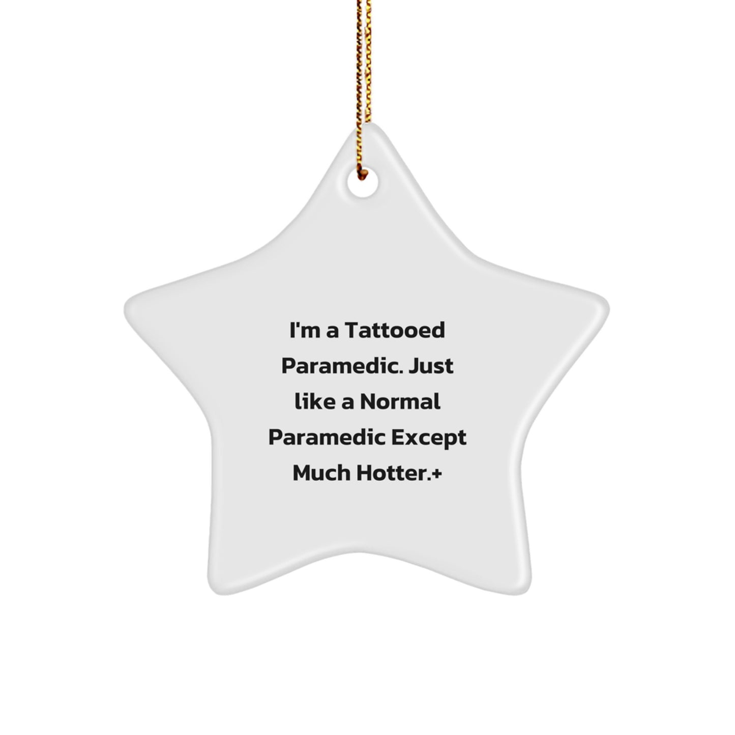 Funny Rescue Worker Gifts for Men - Rescue Worker Star Ornament, Tattooed Rescue Worker Christmas Unique Gifts from Friends, Coworkers, Family - Image 1
