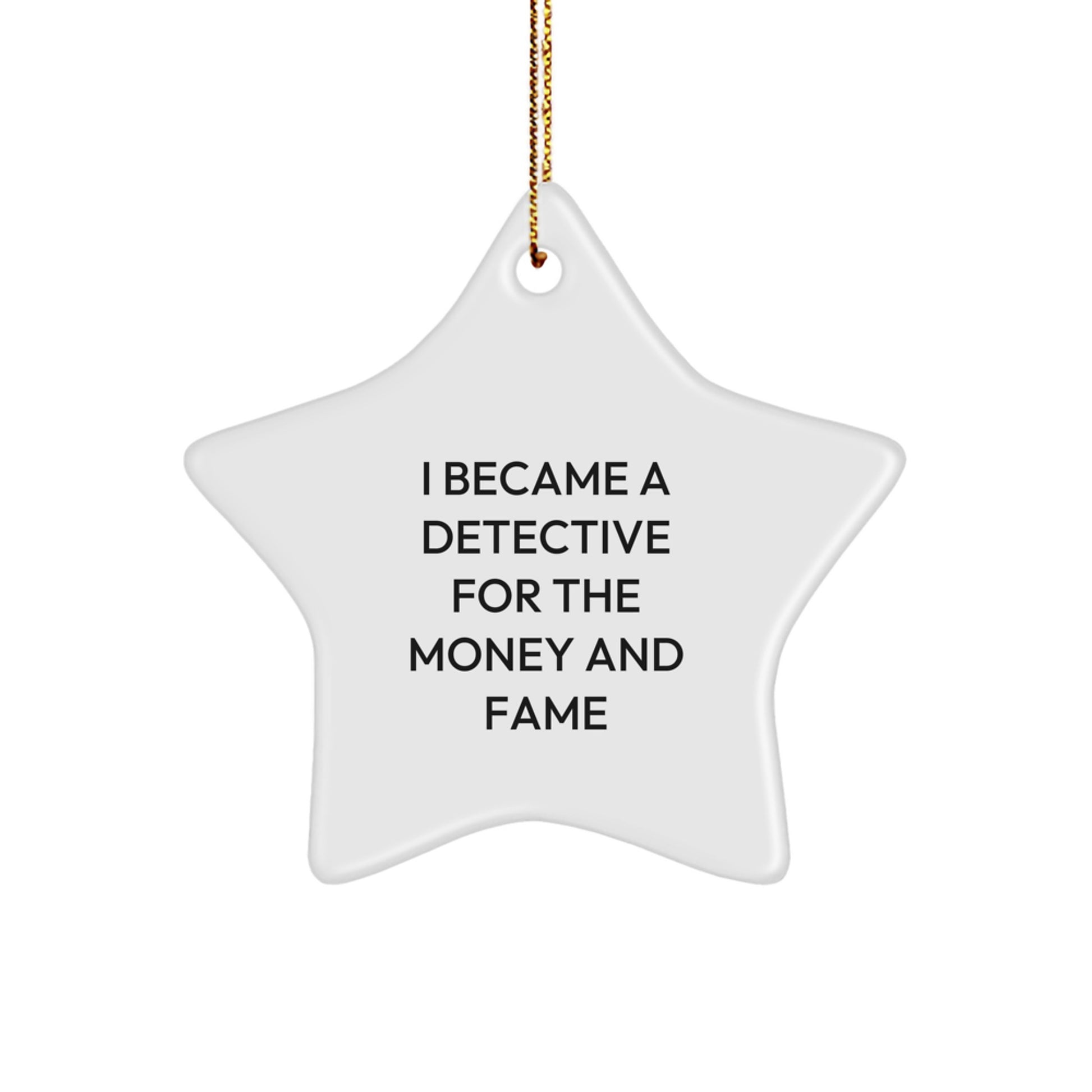 Detective Star Ornaments Funny Gift for Detective Fans, Christmas Unique Gifts from Friends to Detective, Detective Star Shaped Decorations - Image 1