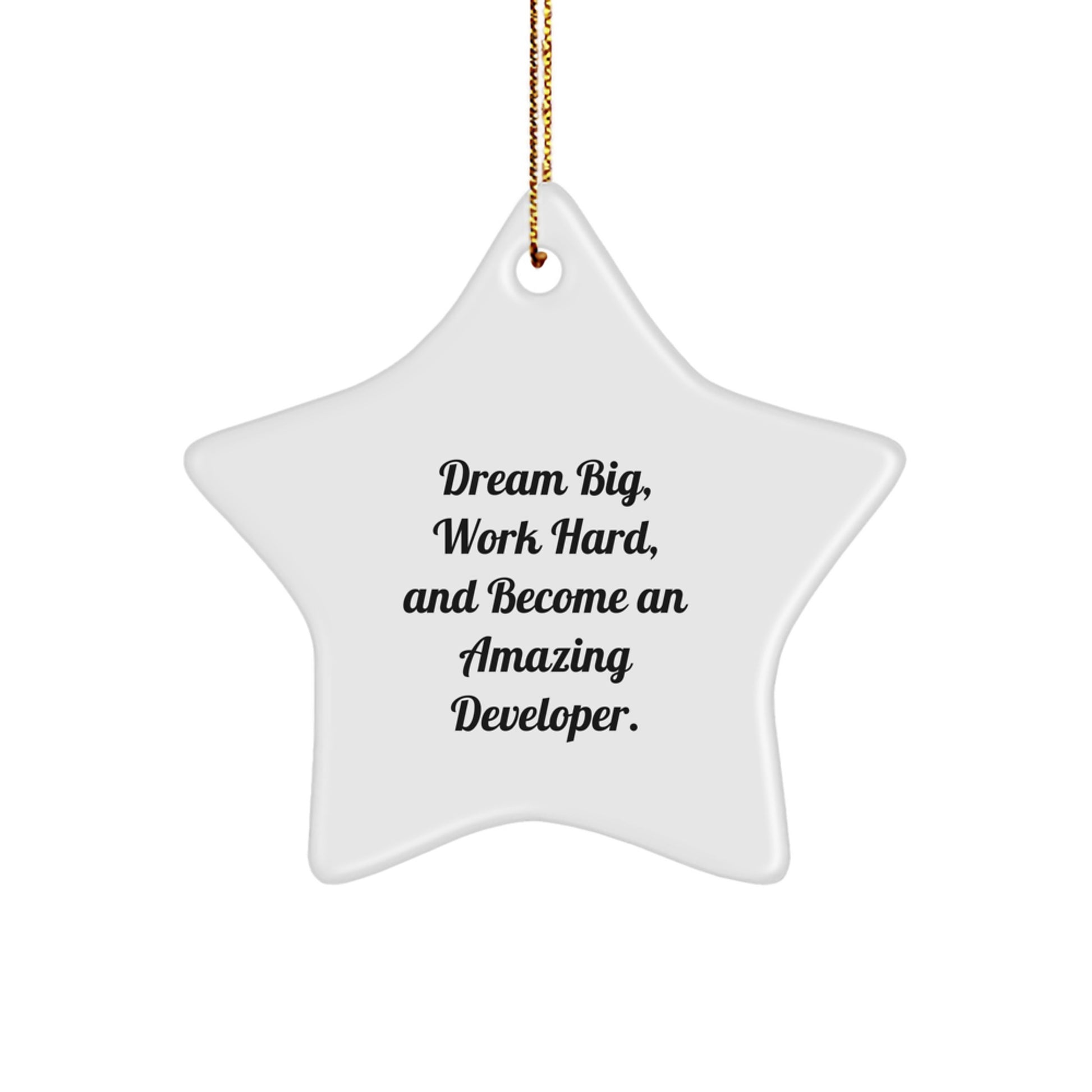 Developer Gifts from Friends - Inspirational Star Ornament, Christmas Unique Gifts for Him, Her, or Coworkers - 'Dream Big, Work Hard, And Become An Amazing Developer.' - Image 1