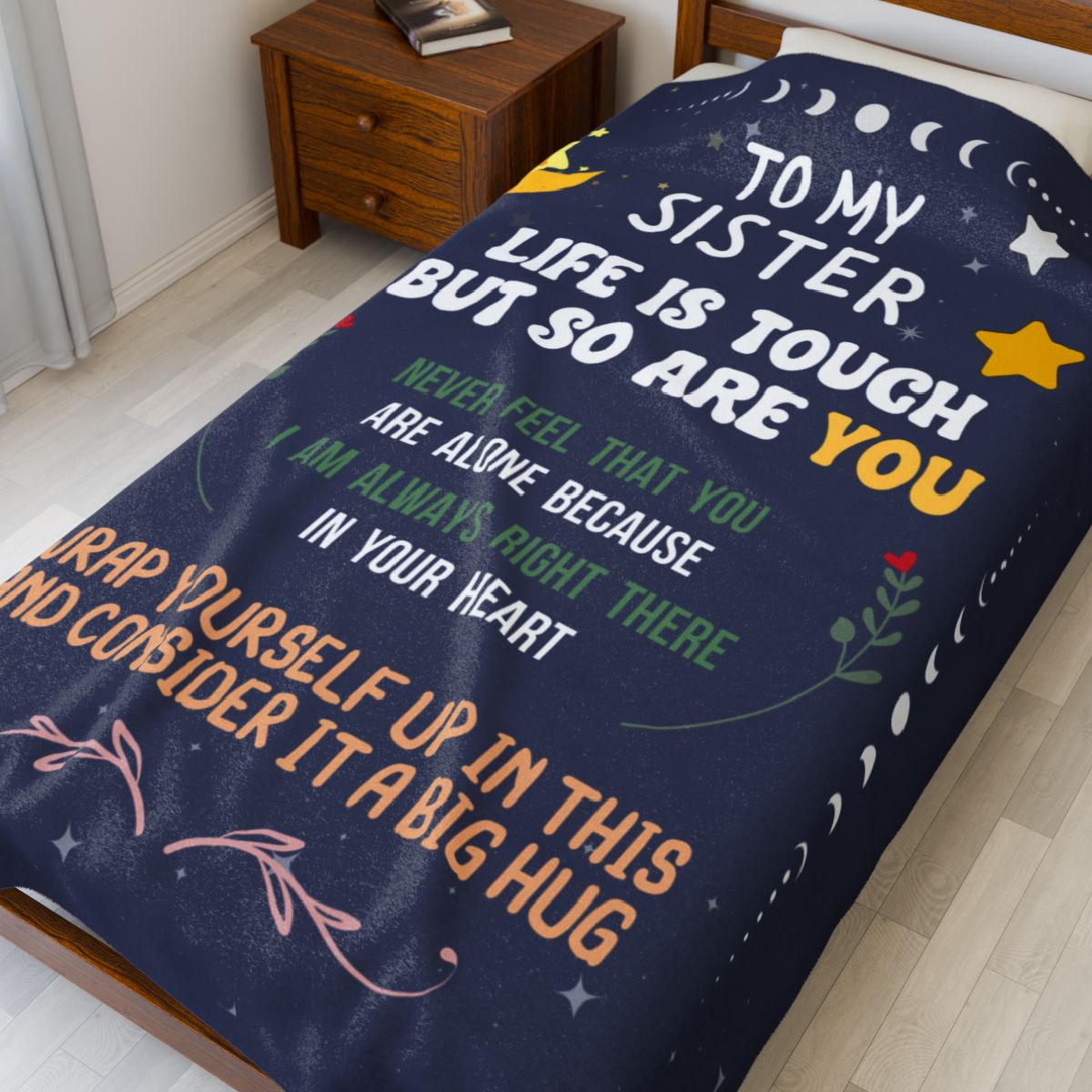 To My Sister Life is Tough Velvet Soft Blanket
