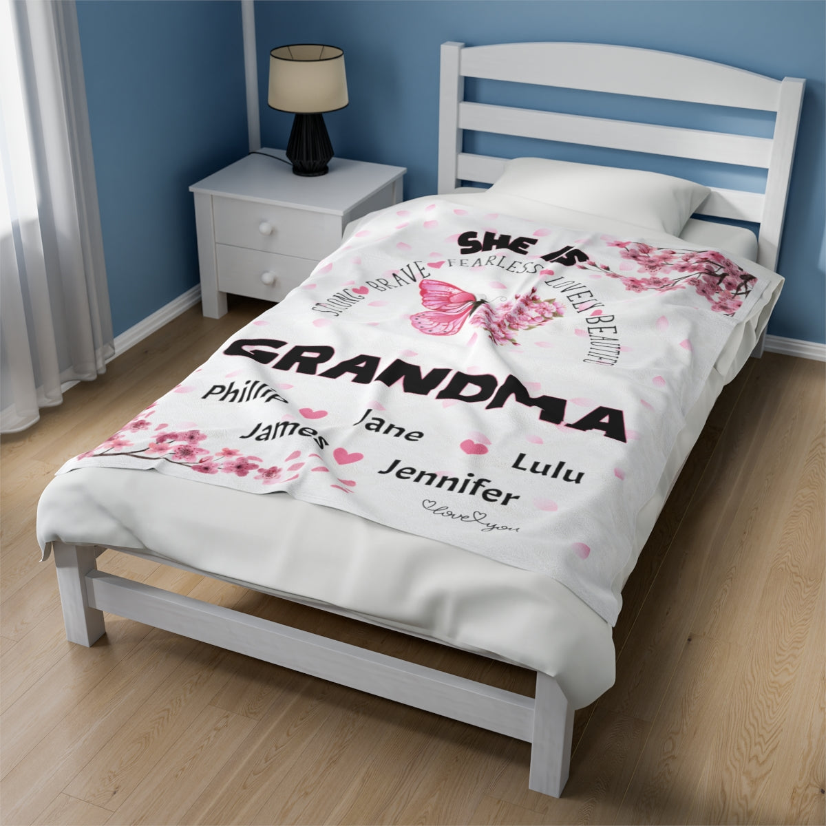 Personalized She Is Grandma Fleece Blanket 50" x 60"