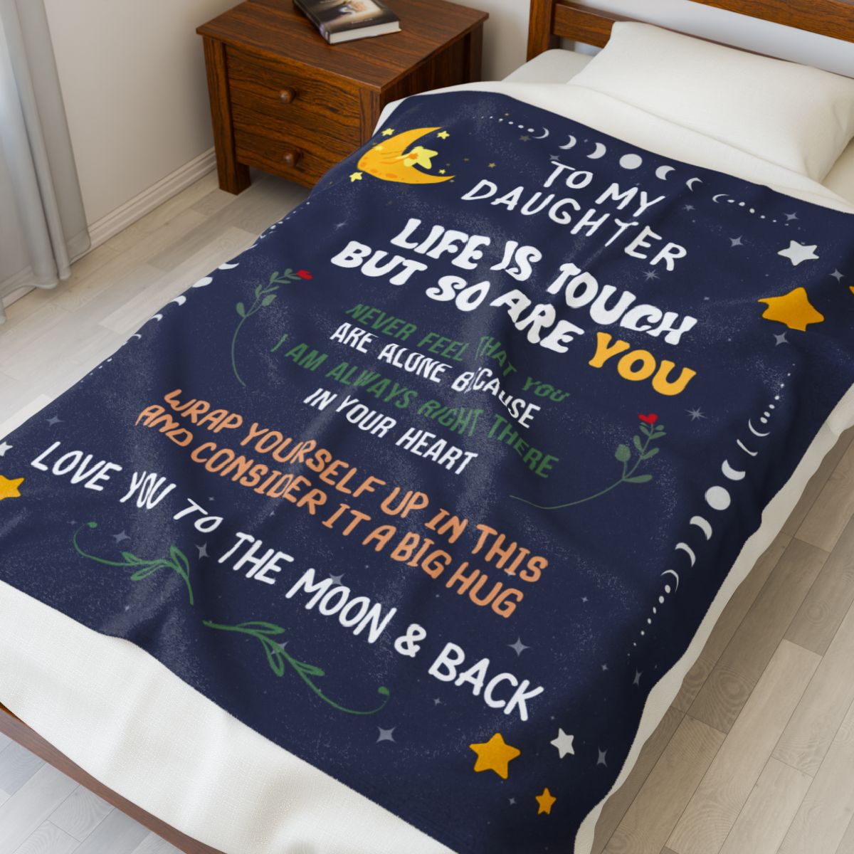 Daughter Life is Tough Velvet Soft Blanket