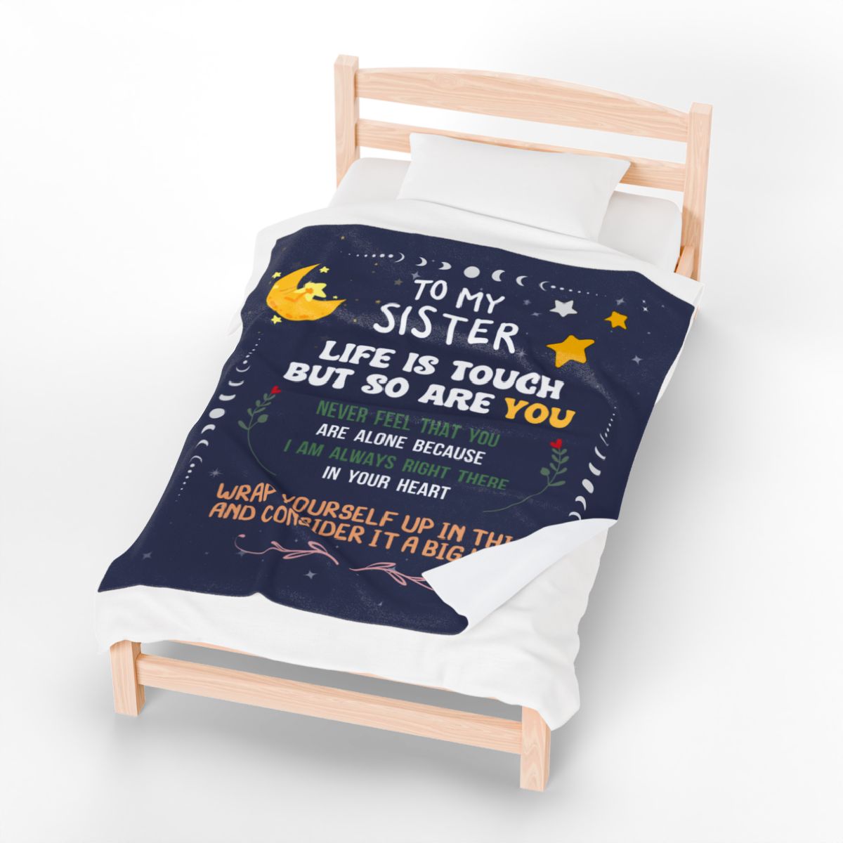 To My Sister Life is Tough Velvet Soft Blanket