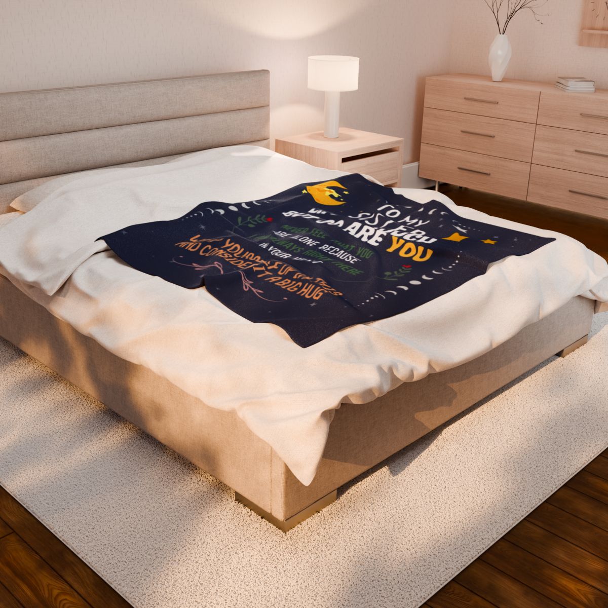 To My Sister Life is Tough Velvet Soft Blanket