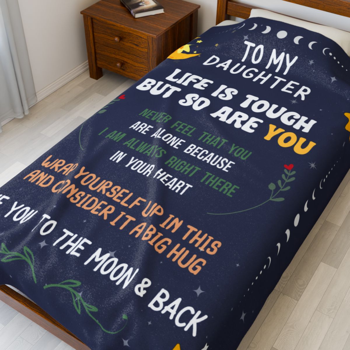 Daughter Life is Tough Velvet Soft Blanket