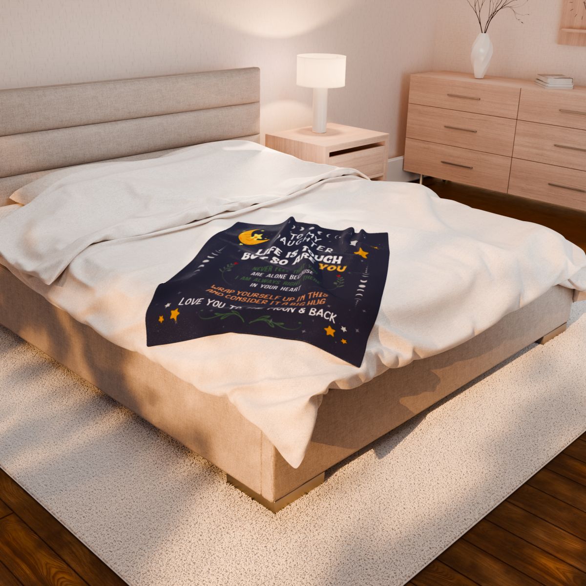 Daughter Life is Tough Velvet Soft Blanket