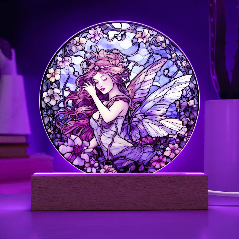 Fairy Stained Glass Style Custom Night Light