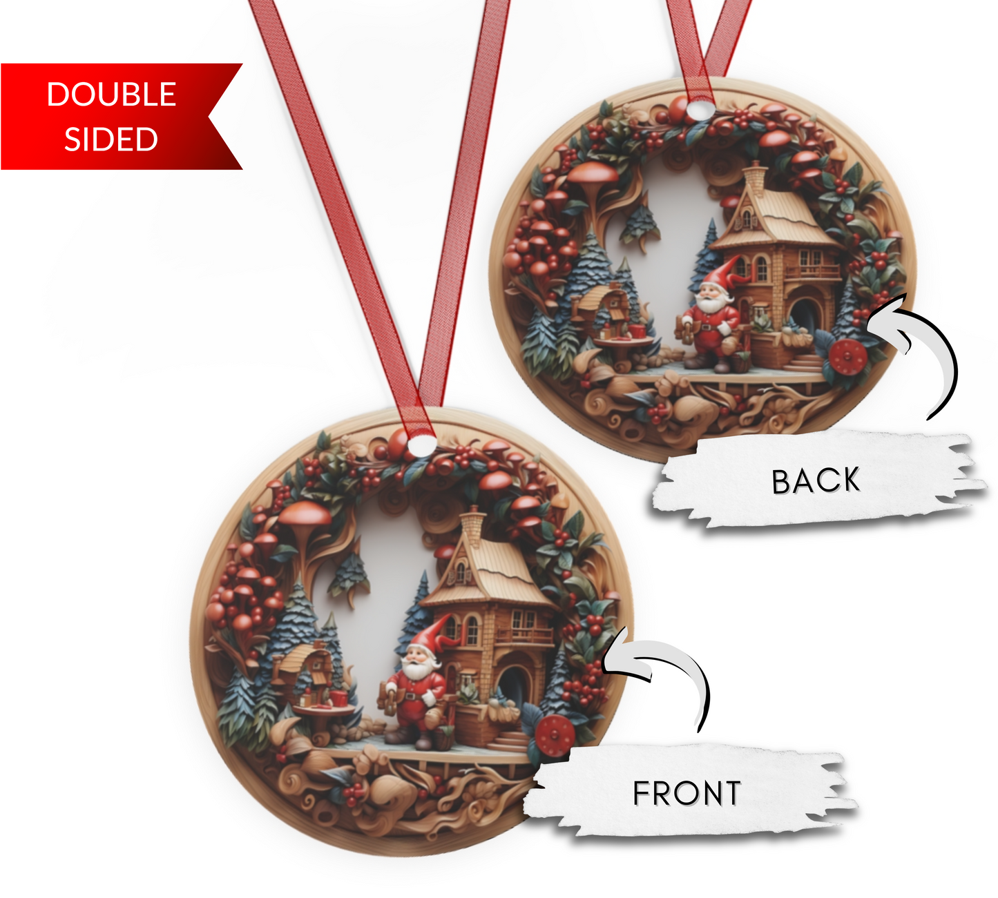 Christmas Gnome Plaque and Ornament