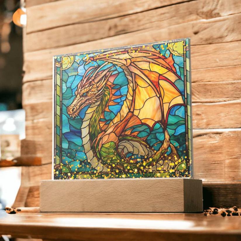 Suncatcher Dragon Plaque and LED Light