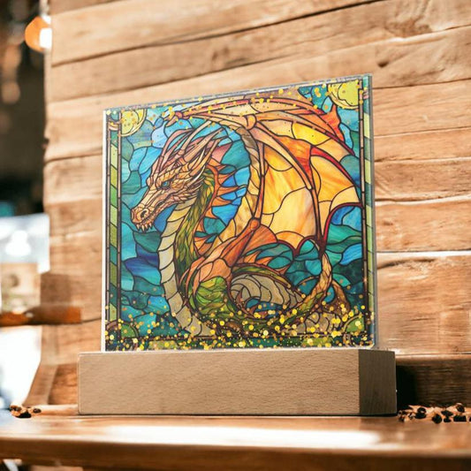 Suncatcher Dragon Plaque and LED Light
