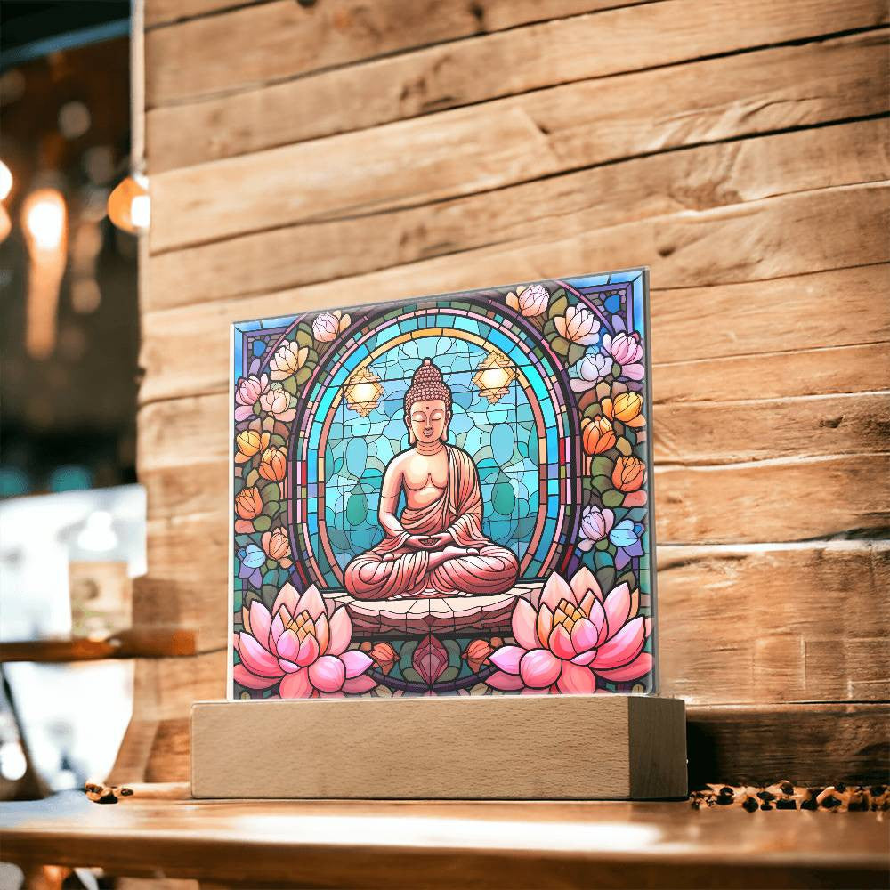 Buddha Stained Glass Style Plaque