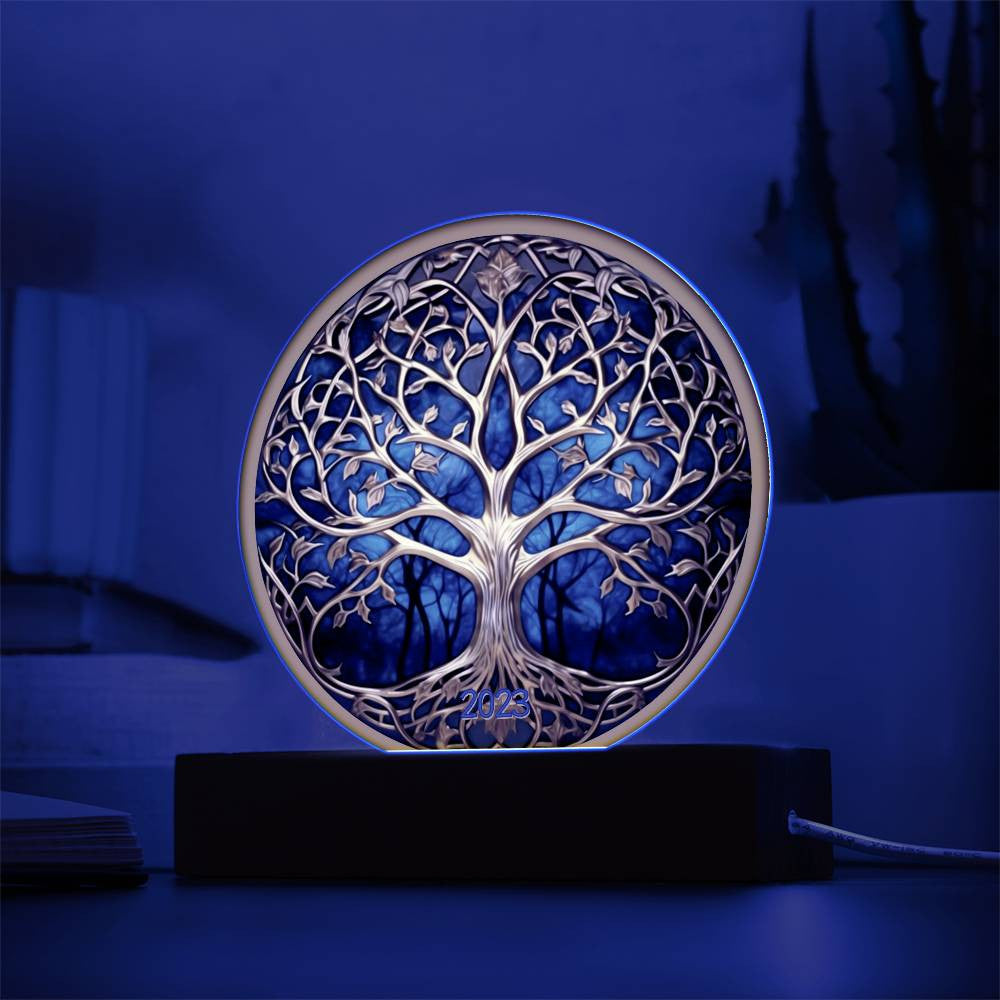Stained Glass Style Tree of Life Plaque