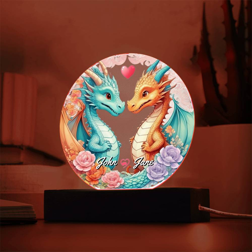 Personalized Loving Dragons Plaque