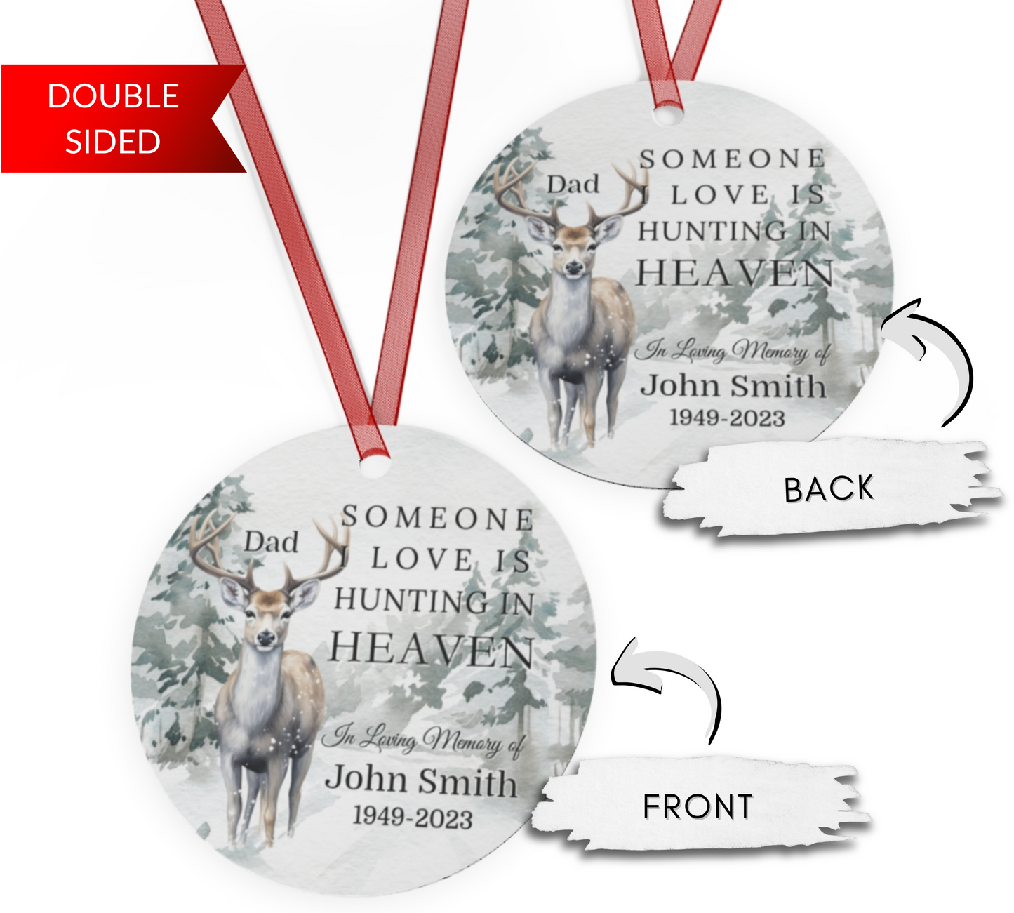 Personalized Hunting in Heaven Remembrance Ornament