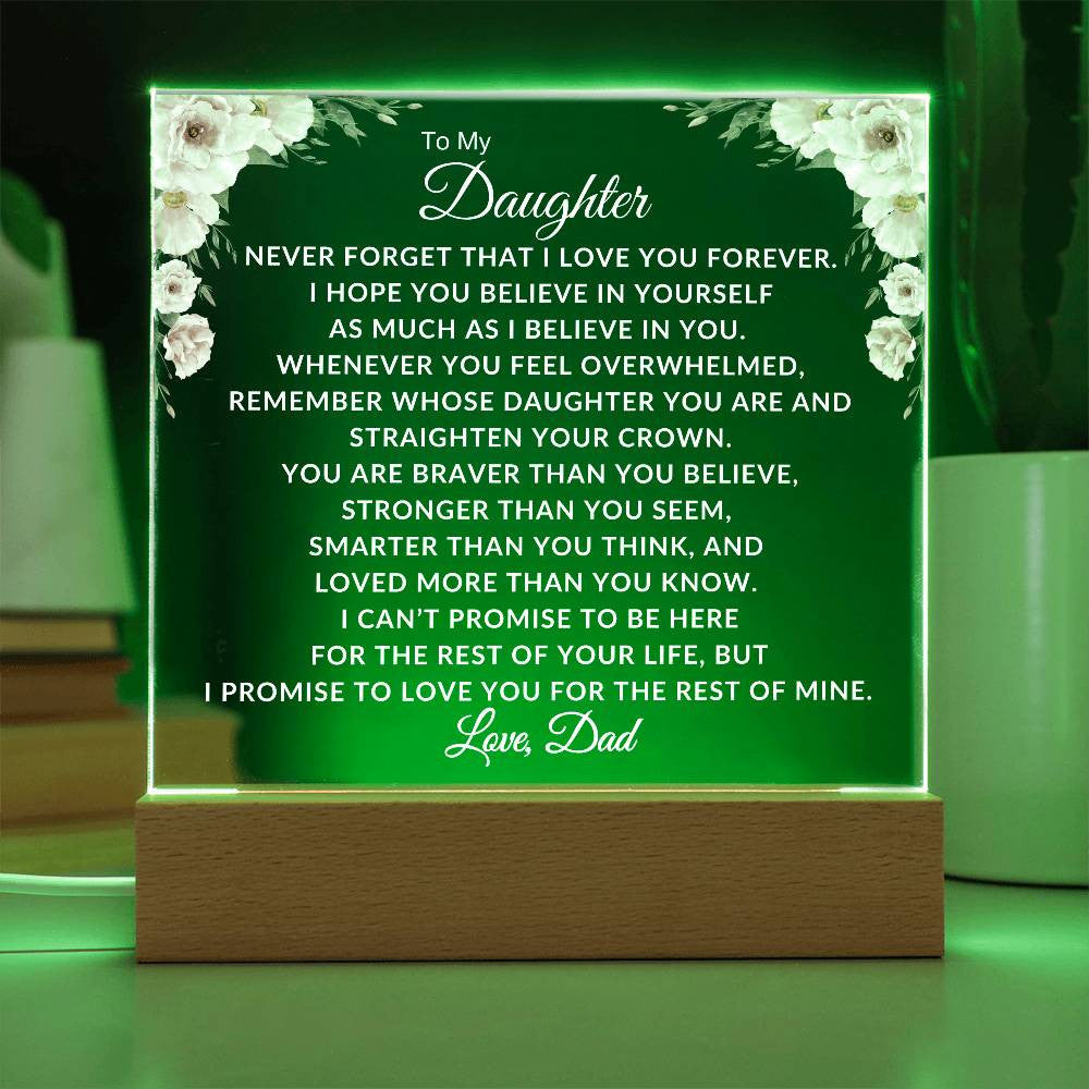 To My Daughter Love Dad Plaque