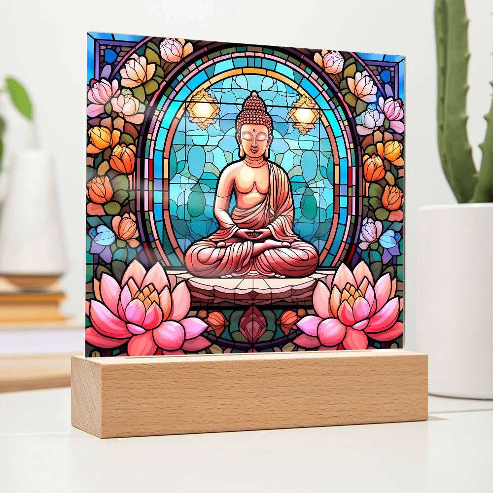 Buddha Stained Glass Style Plaque