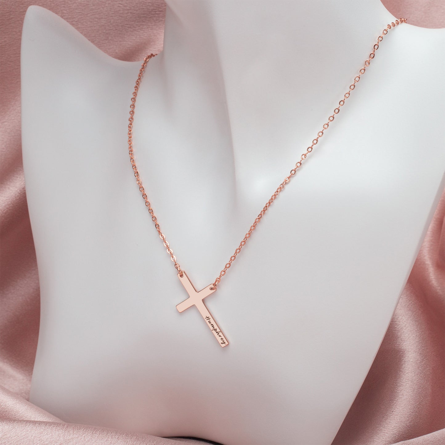 Custom Cross Name Necklace
