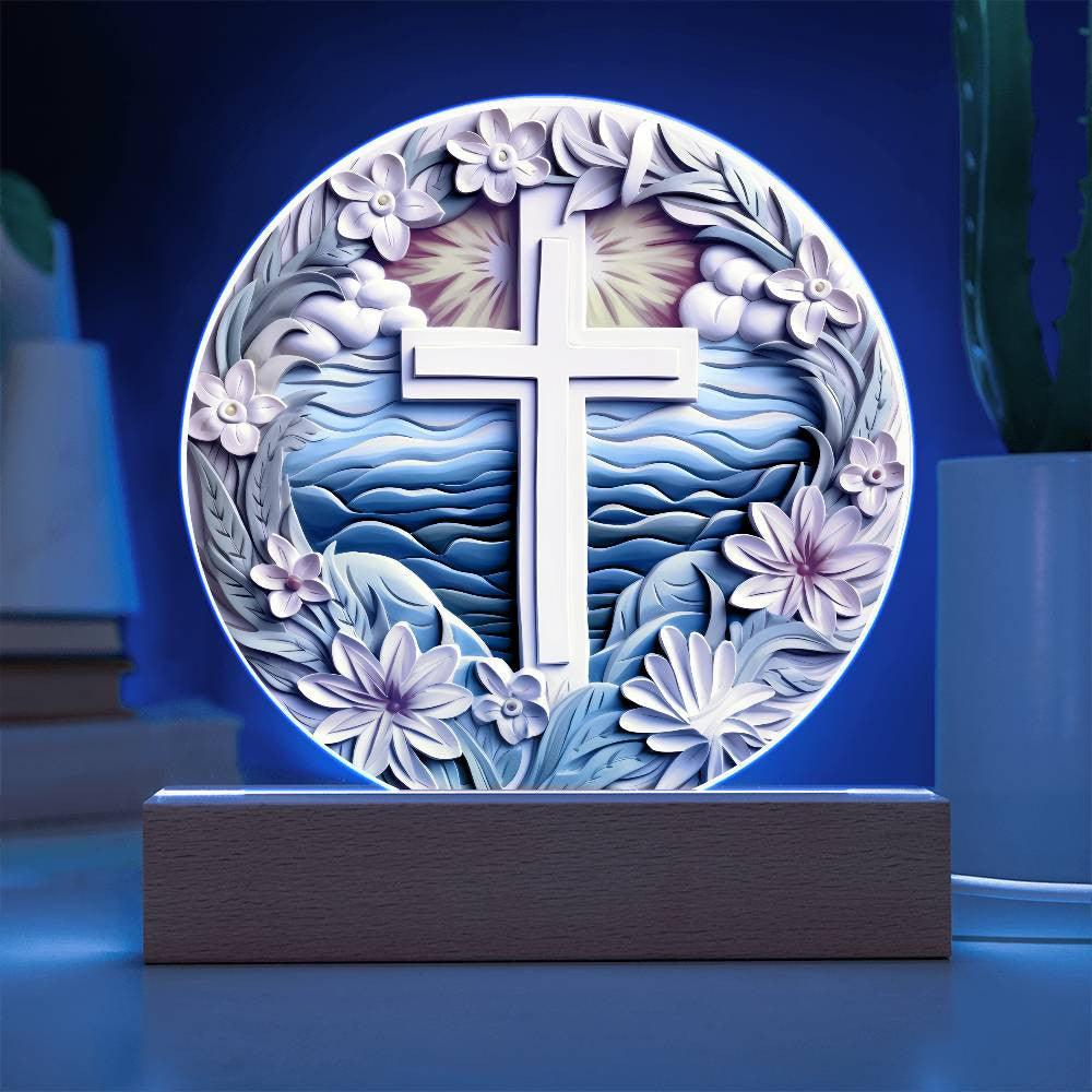 3D Look Traditional Catholic Cross Acrylic Plaque