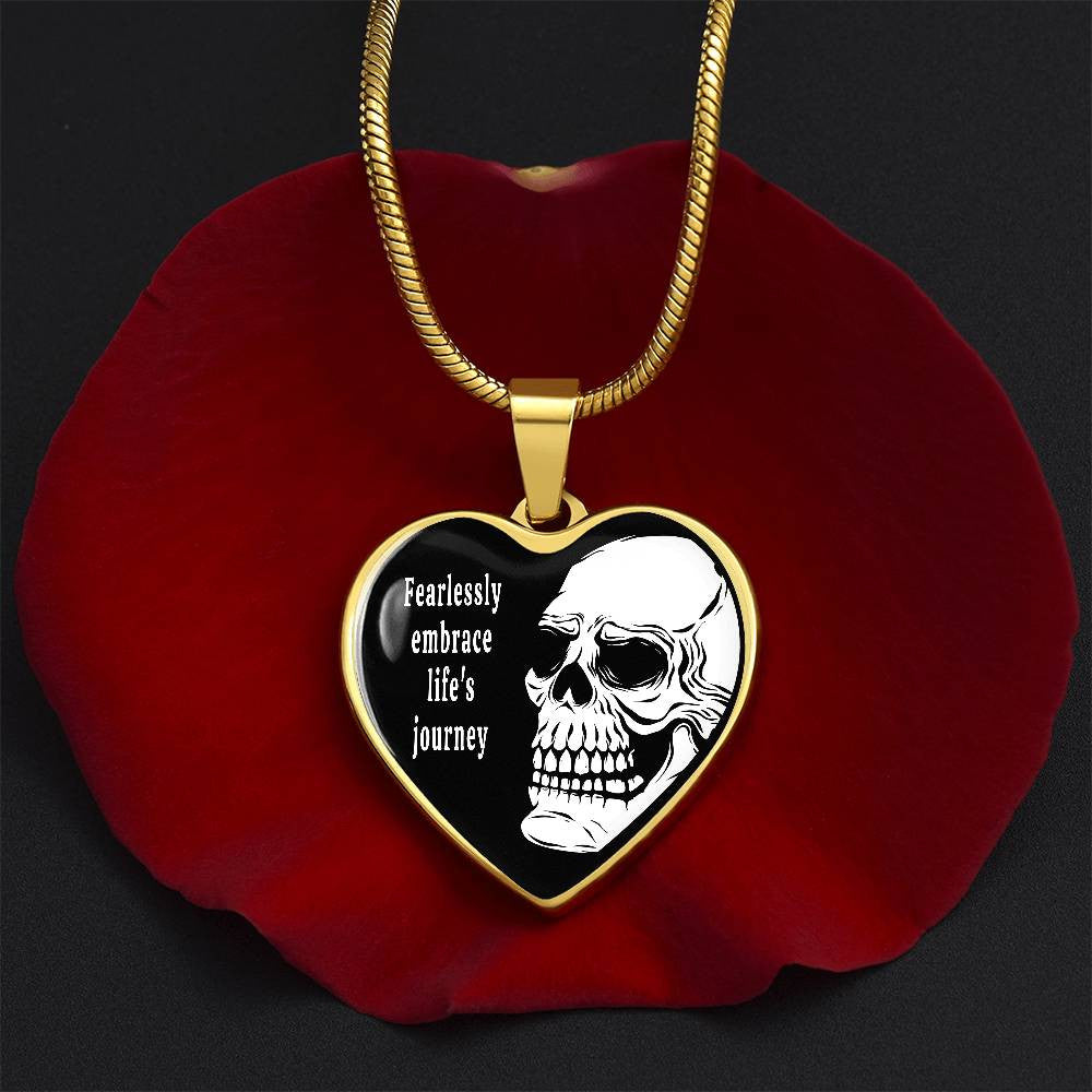 Personalized Skull Heart Pendant Necklace